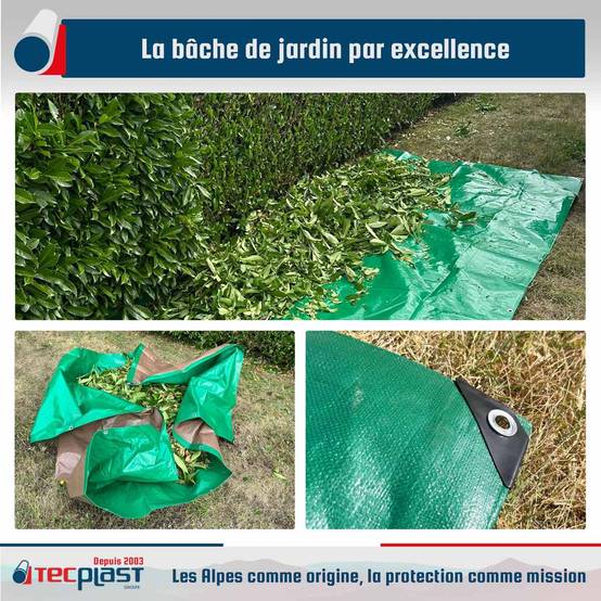 Pack Paysagiste PROFESSIONNEL - 8 Bâches imperméables HQ250JD - 1,5x6m (x3) + 2x3m (x3) + 3x5m (x1) + 4x5m (x1) - PM3JD TECPLAST - Image 2