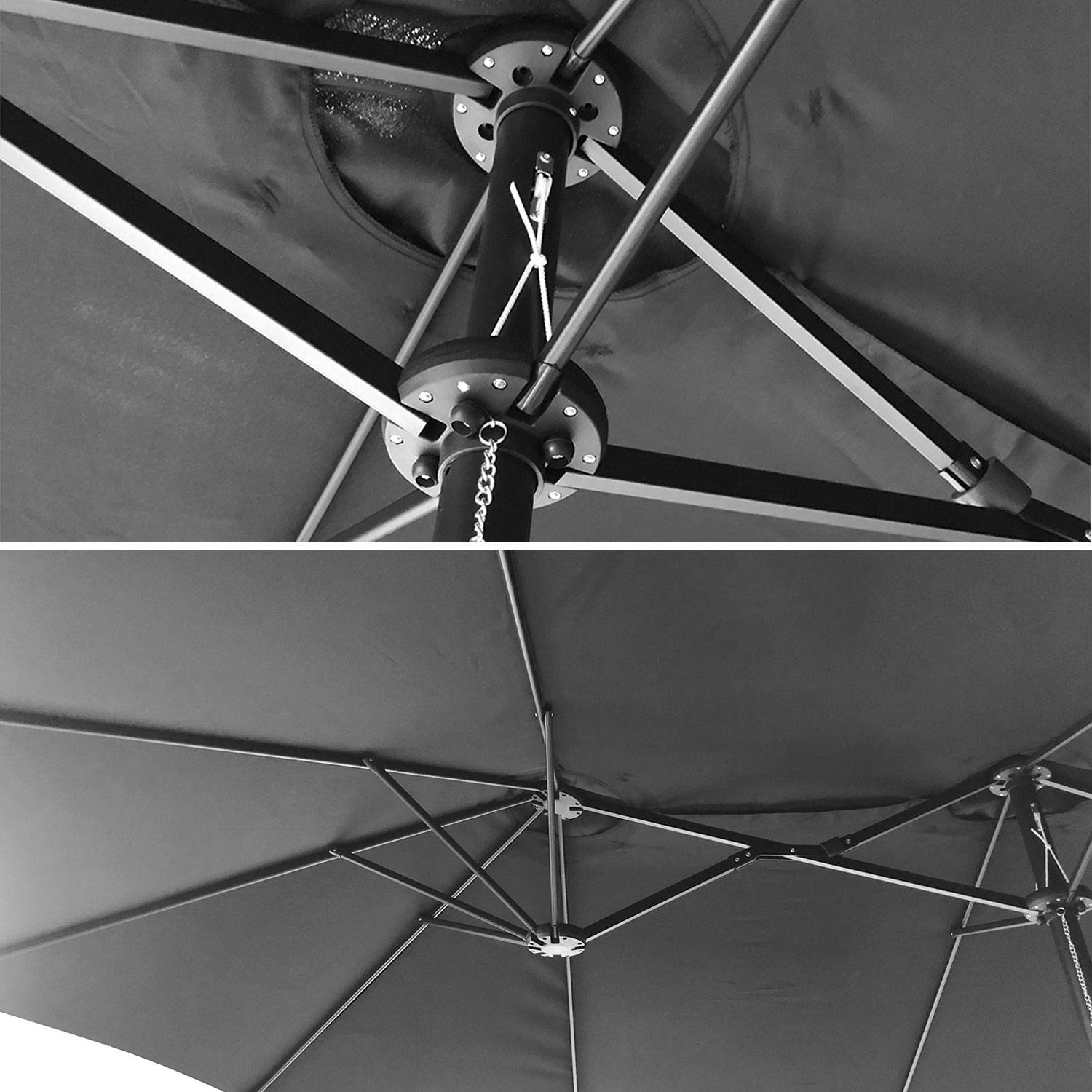Happy Garden - Parasol double 2,7x4,6m LINAI gris - HAPPY GARDEN - Imagen 3