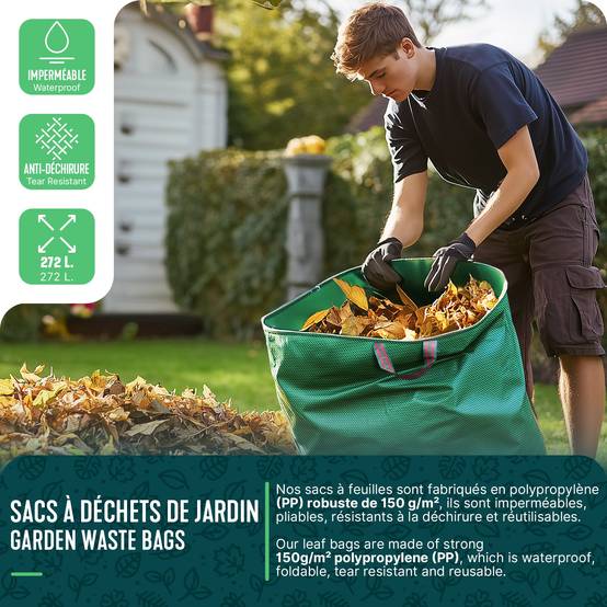 Vounot - Sac de jardin 272L Lot de 3 sacs XXL - Image 2