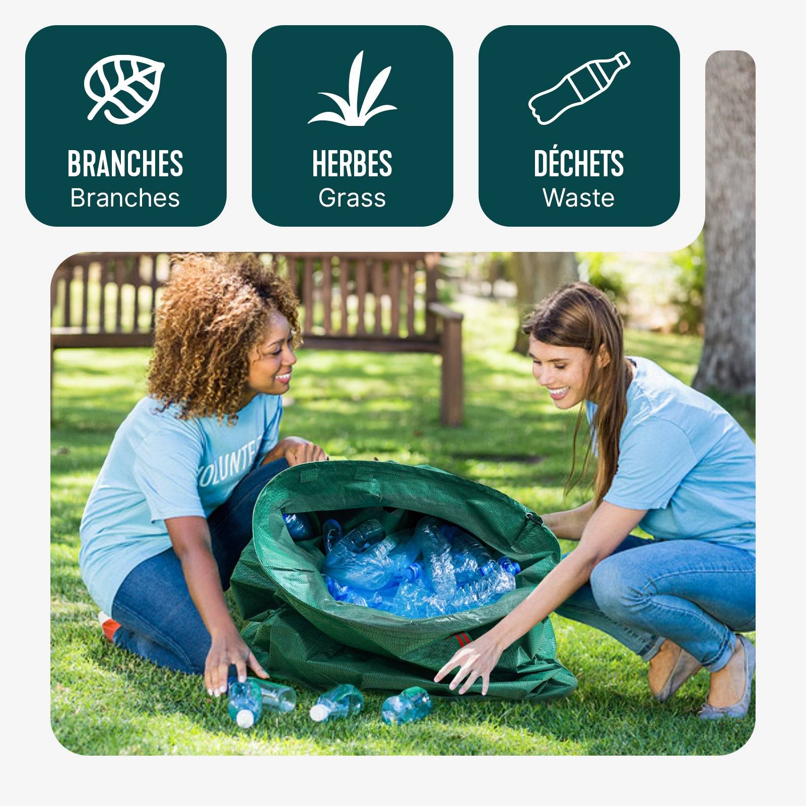 Vounot - Sac de jardin 272L Lot de 3 sacs XXL - Image 5