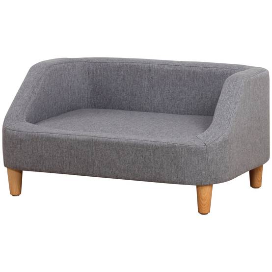Canapé lit chien chat tissu effet lin scandinave déhoussable confortable 75x55x39cm gris - ComfortXL Outdoor Living - Image 2