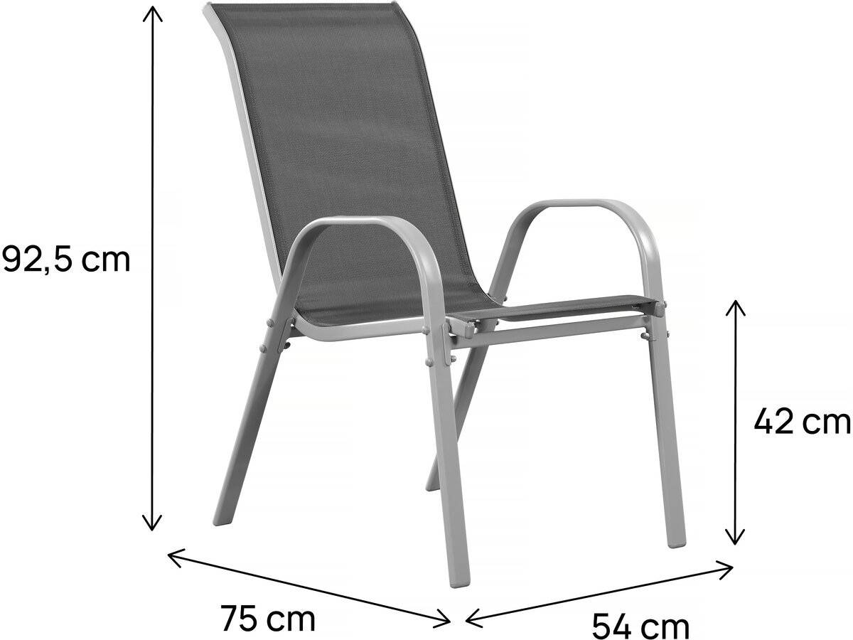 Fauteuil Jardin Textilène "cordoba" - Phoenix - Gris Foncé - Lot De 2 -habitat Et Jardin - Image 3