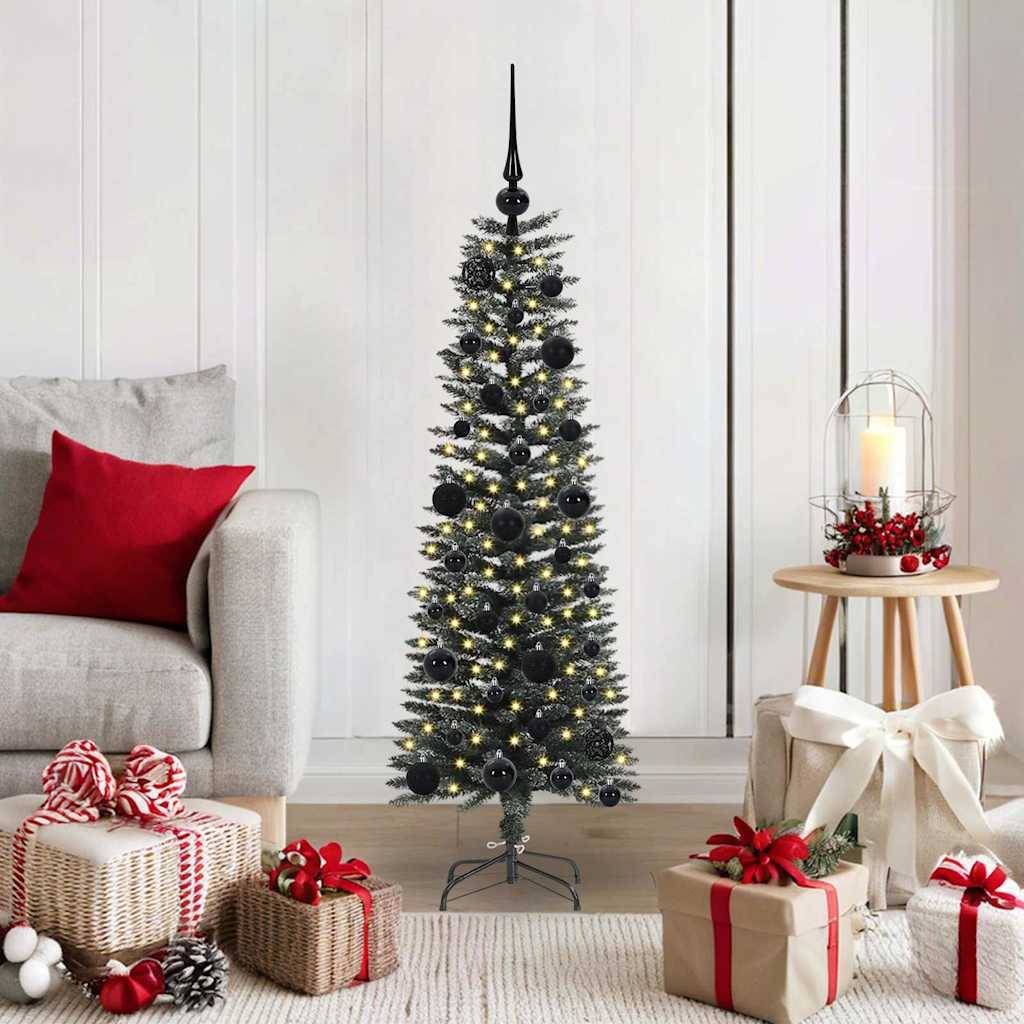 ComfortXL - Sapin de Noël Vert 120cm Design Conique, Illuminé par 150 LED avec Boules – ComfortXL Outdoor Living - Image 1