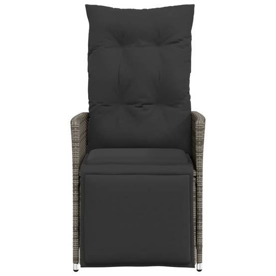 Chaise Inclinable de Jardin avec Coussins Gris Résine Tressée 56 x 59 x 92 cm, Poids :19.8kg - PANGIVO - Image 4