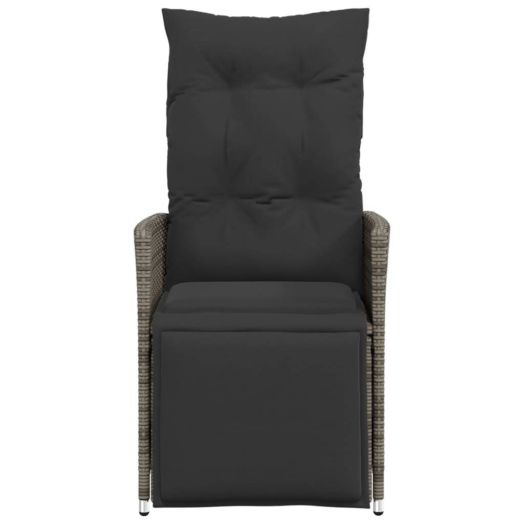 Chaise Inclinable de Jardin avec Coussins Gris Résine Tressée 56 x 59 x 92 cm, Poids :19.8kg - PANGIVO - Image 4