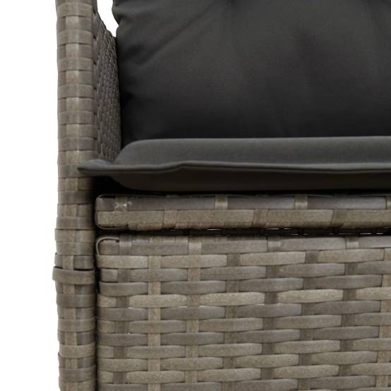 Chaise Inclinable de Jardin avec Coussins Gris Résine Tressée 56 x 59 x 92 cm, Poids :19.8kg - PANGIVO - Image 8