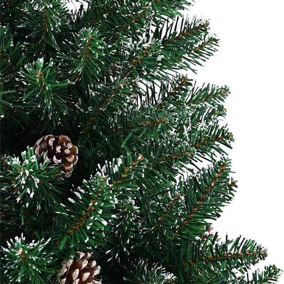 Sapin de Noël | Arbre de Noël mince Vert 150 cm PVC et bois de pin massif Maison Chic - Image 8