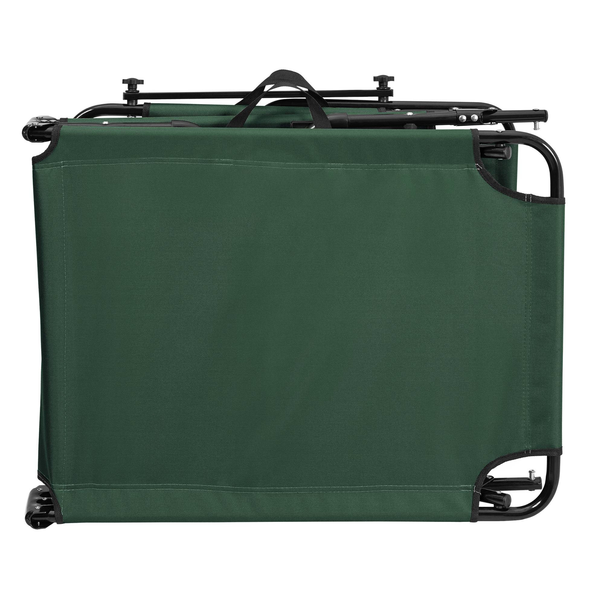 Casa.Pro - Tumbona Plegable Lomeda con Parasol Verde Oscuro 187 x 53 x 27 cm [casa.pro] - Imagen 3