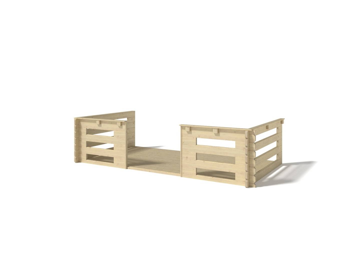 Altanka - Abri de jardin en bois - 4x4 m + terrasse avec balustrade et avant-toit en bois - 24 m2 - DOM371+DOM617+DOM545+POD04 - ALTANKA - Imagen 7