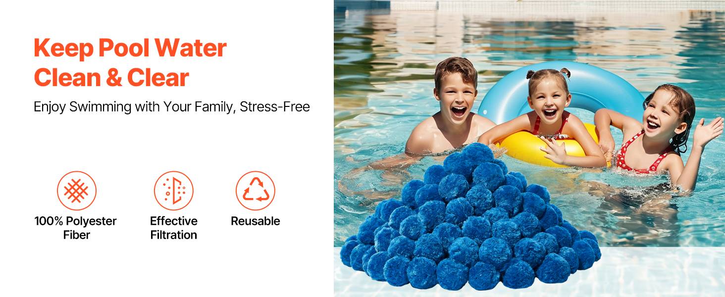 Vevor - VEVOR Boules filtrantes pour filtre à sable 0,71 kg, fibres polyester réutilisables, sac de lavage inclus, compatible filtres sable/cartouche/DE, bleu - Image 9
