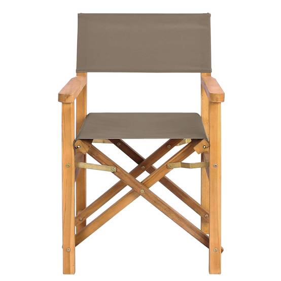 Chaise de directeur teck et polyester marron 56 x 54 x 87 cm - PANGIVO - Image 4