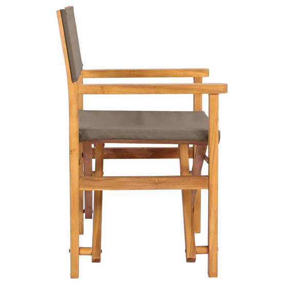 Chaise de directeur teck et polyester marron 56 x 54 x 87 cm - PANGIVO - Image 5