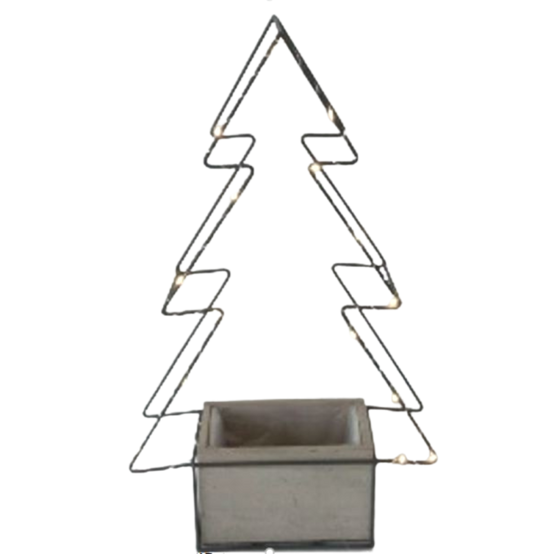 Jardinière sapin de Noël décoration bois métal marron 30.5x18x50cm Chemin de campagne - Imagen 1
