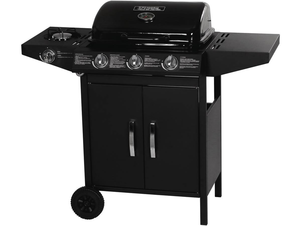 Barbecue Gaz "festa 4" - 4 Brûleurs Dont 1 Latéral - 10.5kw - Noir -habitat Et Jardin - Imagen 1