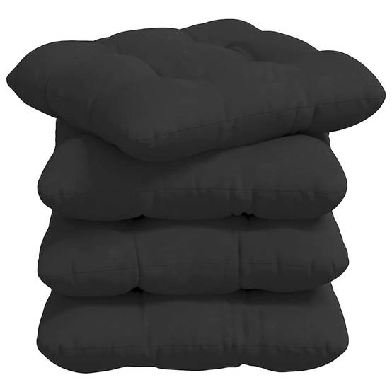 Lot de 4 Coussins d'Assise Microfibre Résistante Housse Amovible pour Bureau Noir 40x40 cm – ComfortXL Outdoor Living - Image 2