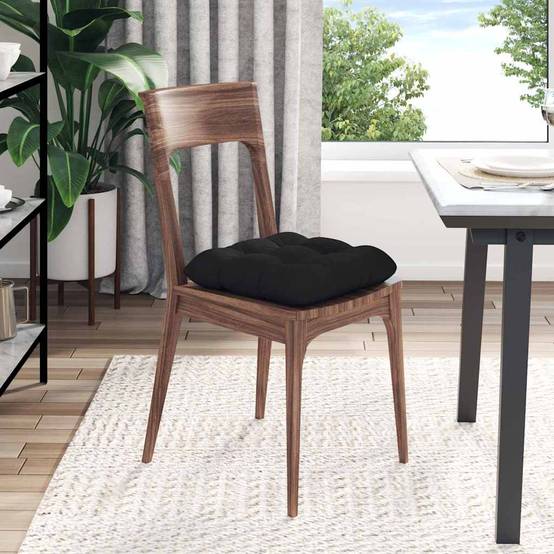Lot de 4 Coussins d'Assise Microfibre Résistante Housse Amovible pour Bureau Noir 40x40 cm – ComfortXL Outdoor Living - Image 4