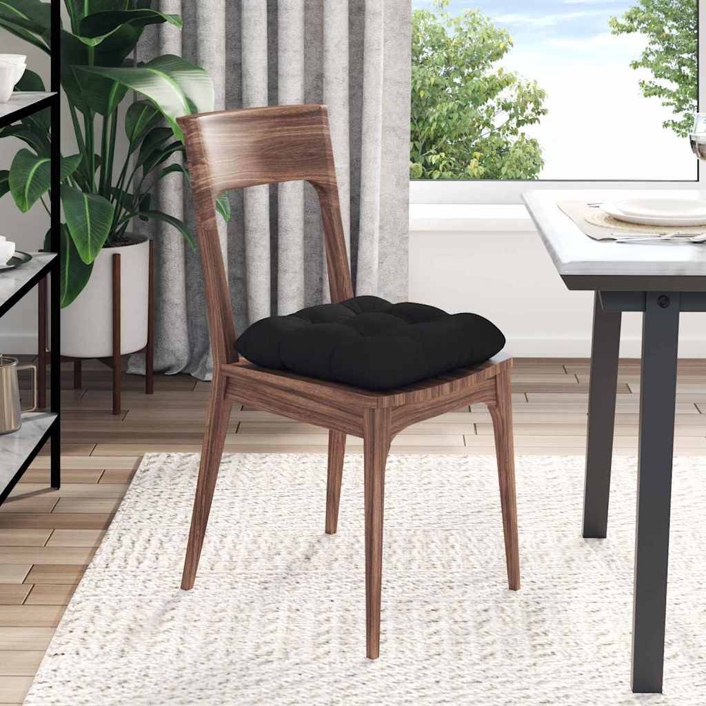 Lot de 4 Coussins d'Assise Microfibre Résistante Housse Amovible pour Bureau Noir 40x40 cm – ComfortXL Outdoor Living - Image 4