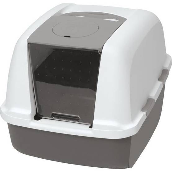 Litière pour chat Catit JUMBO avec couvercle, filtre à charbon actif et porte pivotante - CAT IT - Image 1