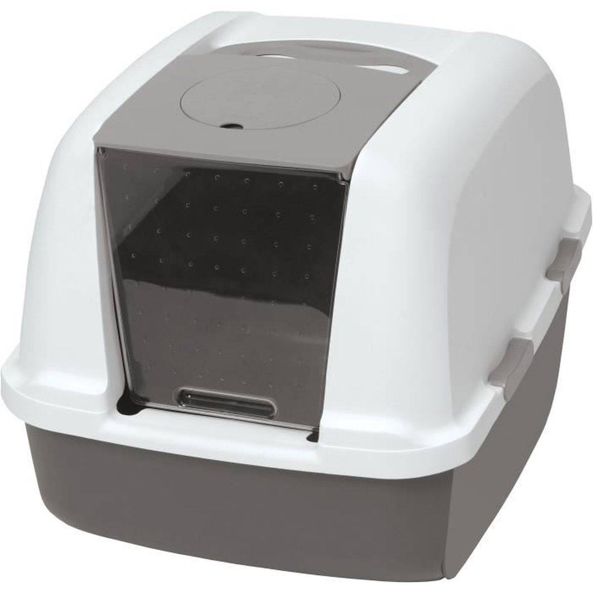 Litière pour chat Catit JUMBO avec couvercle, filtre à charbon actif et porte pivotante - CAT IT - Image 1