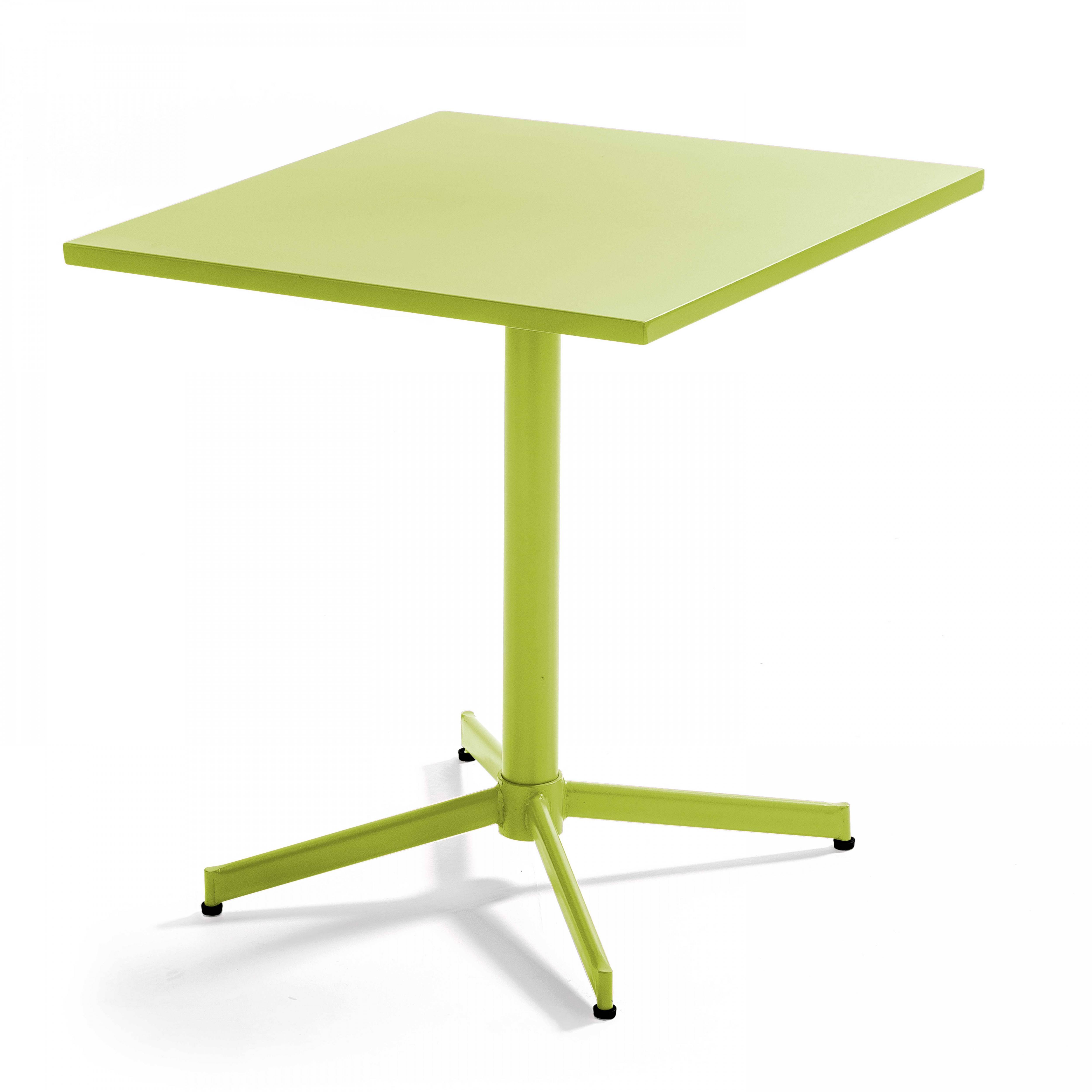Oviala - Ensemble table de jardin carrée et 2 chaises métal vert Palavas - Oviala - Imagen 5