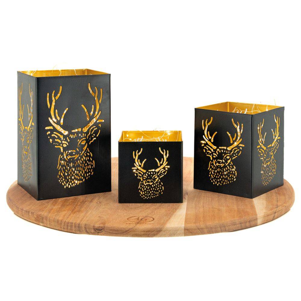 Aubry Gaspard - Photophore carré tête de cerf (Lot de 3) - Imagen 3