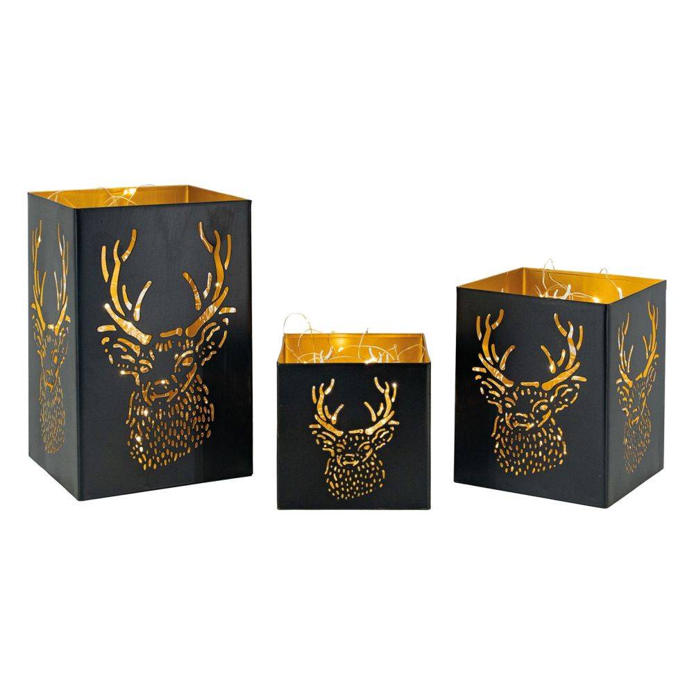 Aubry Gaspard - Photophore carré tête de cerf (Lot de 3) - Imagen 2