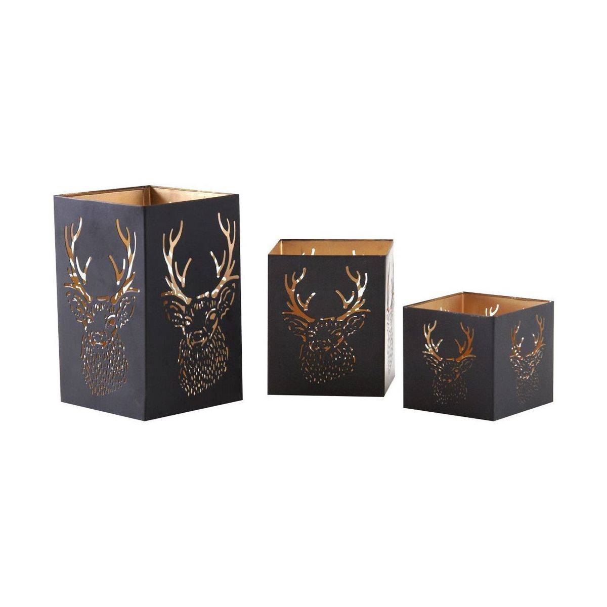 Aubry Gaspard - Photophore carré tête de cerf (Lot de 3) - Imagen 1