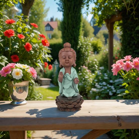Zen Light - Statue Bouddha Porte-Encens Dipamkara - Bouddha Mytique-Fabrication Artisanale -Déco FengShui-Idée Cadeau-H25cm–Zen'Light - Image 9