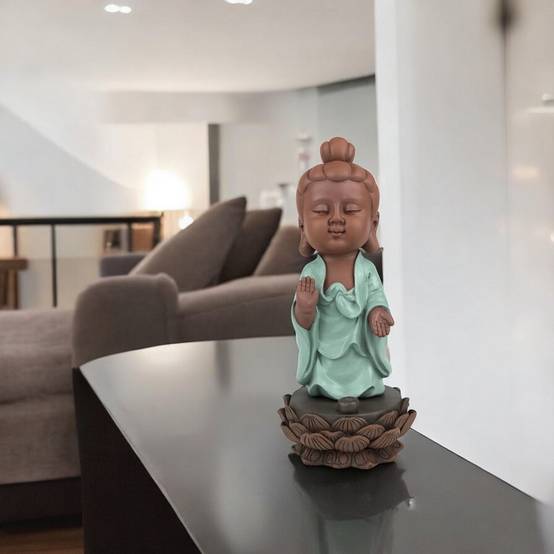 Zen Light - Statue Bouddha Porte-Encens Dipamkara - Bouddha Mytique-Fabrication Artisanale -Déco FengShui-Idée Cadeau-H25cm–Zen'Light - Image 10