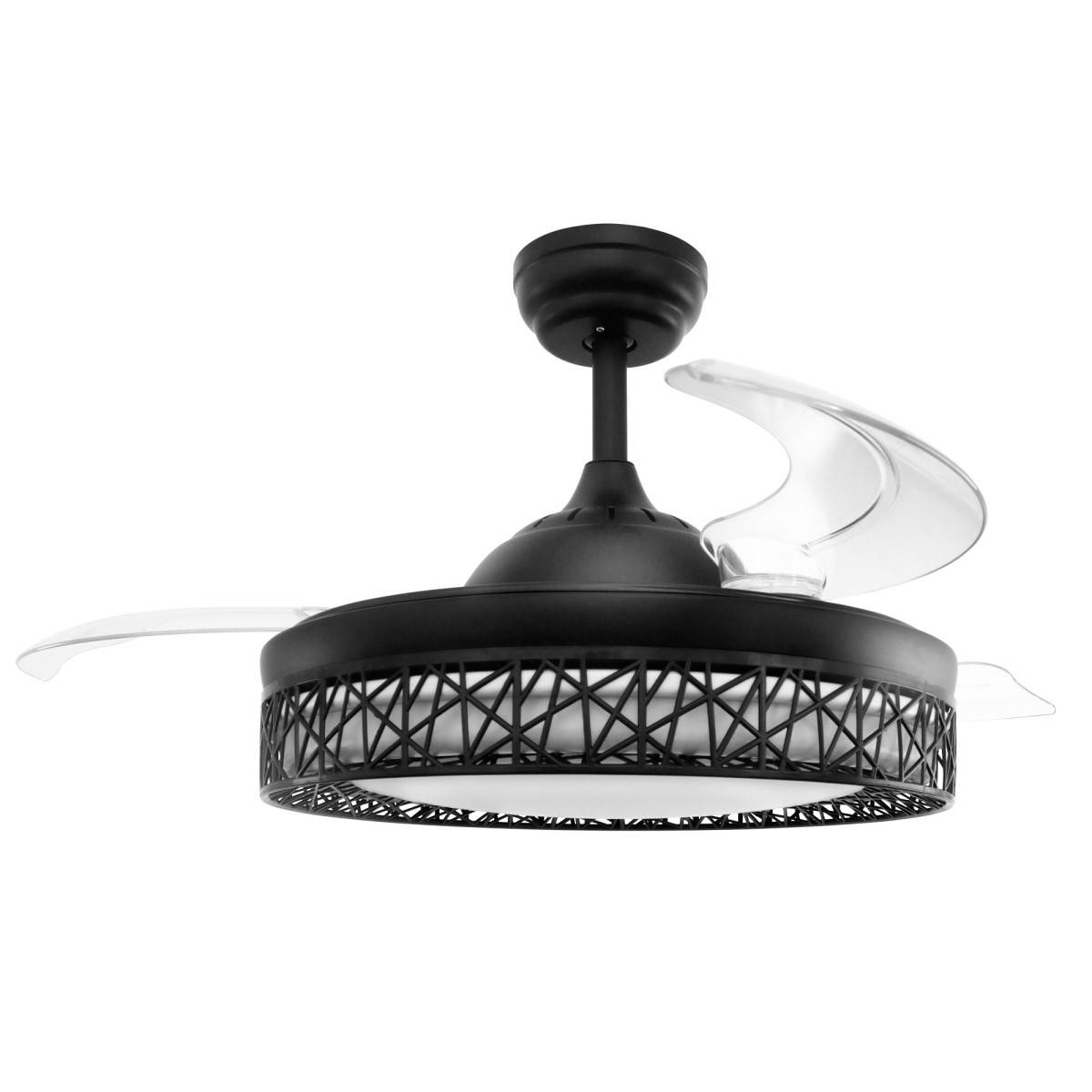 Ventilateur de plafond avec lumière LED 76W Ø107cm 3 Pales rétractables 6 vitesses Télécommande Minuterie Eté/Hiver Jocca - Image 1