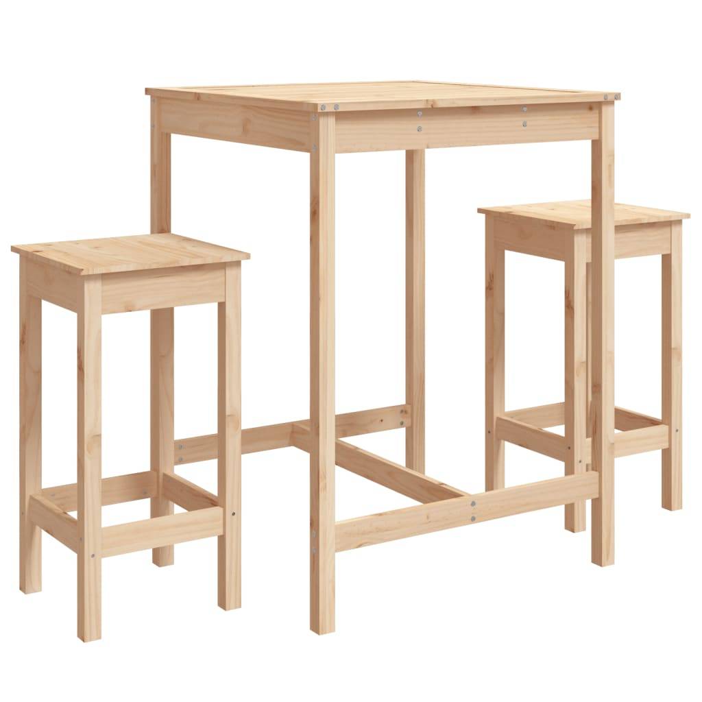 Helloshop26 - Ensemble de bar de jardin 3 pièces bois de pin massif - Imagen 1