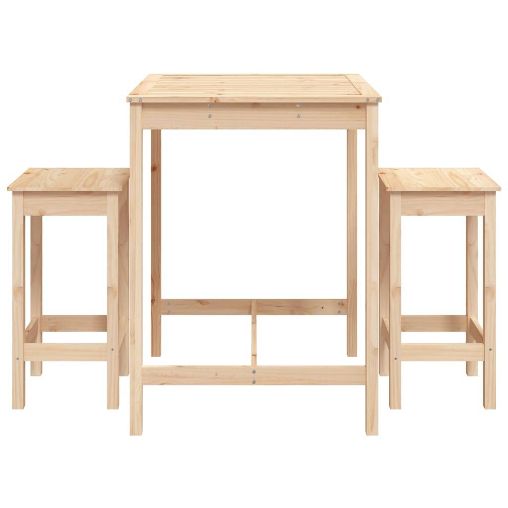 Helloshop26 - Ensemble de bar de jardin 3 pièces bois de pin massif - Imagen 2