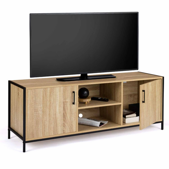 Meuble TV 140 cm DETROIT 2 portes design industriel - Image 4
