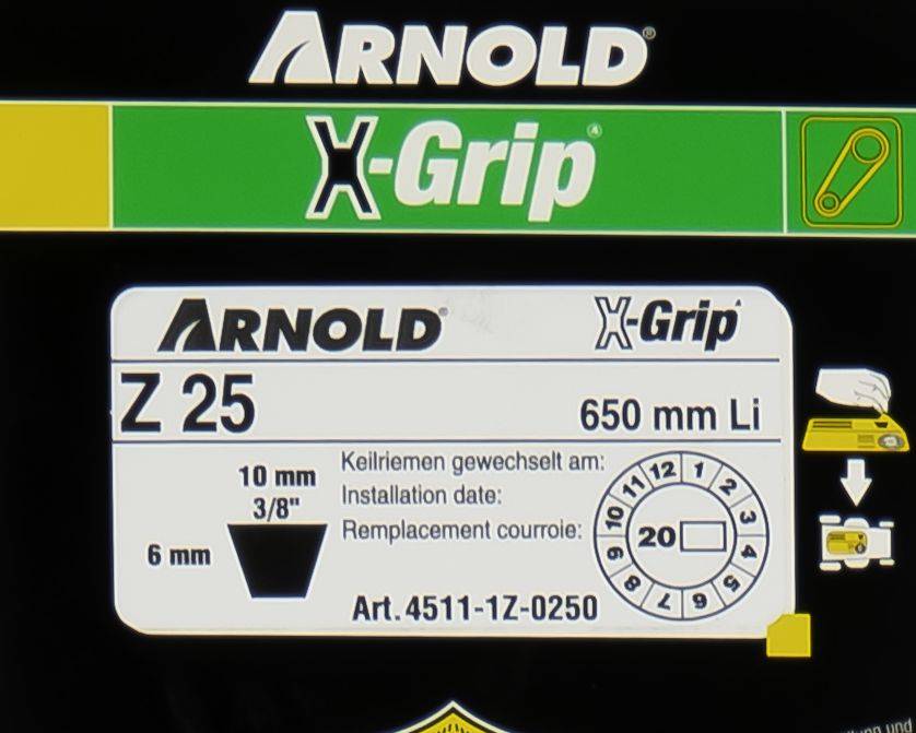 Arnold - Courroie trapézoïdale X-Grip V de type Z 25 Arnold - Imagen 2