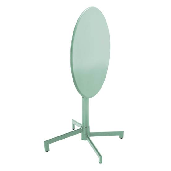 Oviala - Table de jardin ronde bistrot avec plateau rabattable 70 cm vert sauge Palavas - Oviala - Image 4