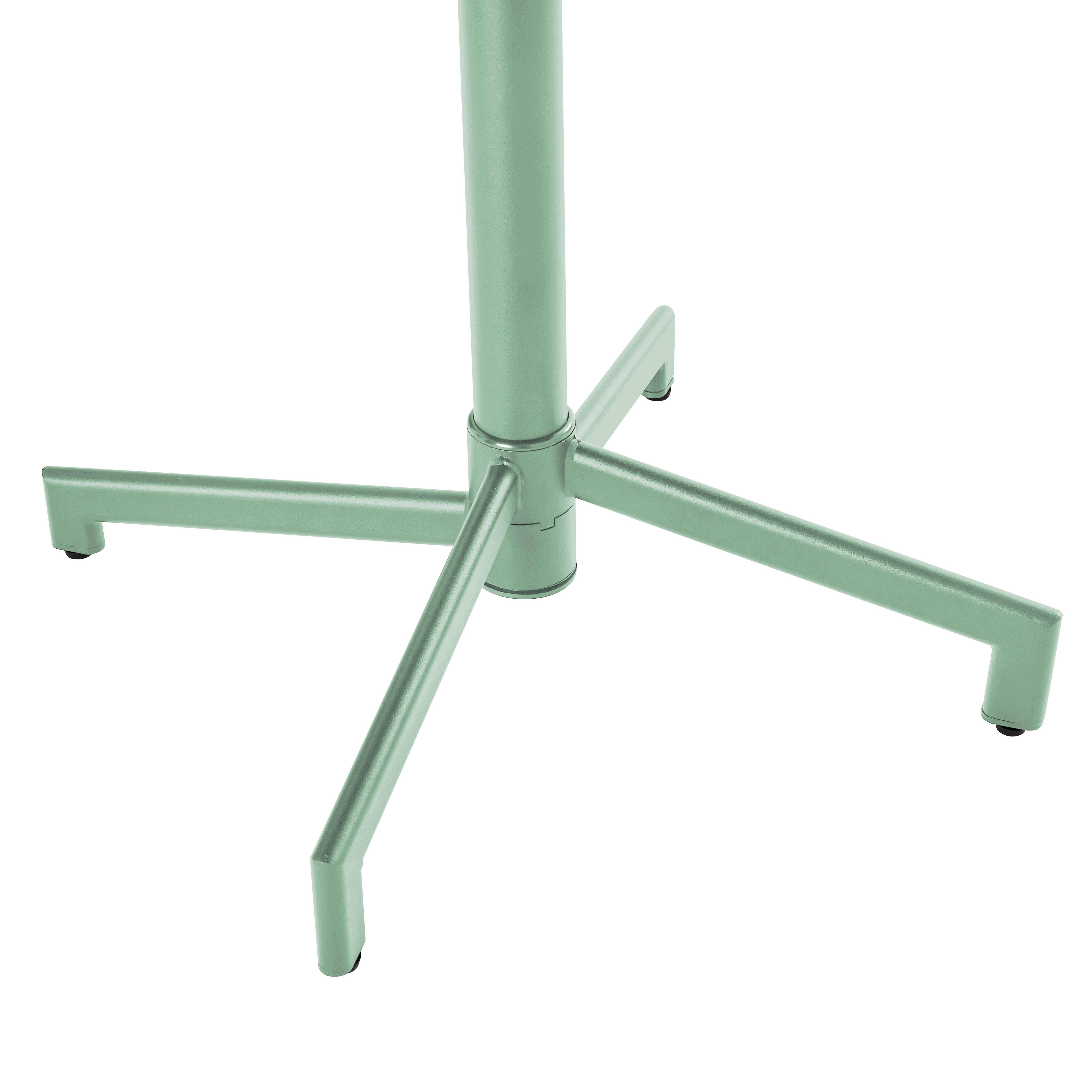 Oviala - Table de jardin ronde bistrot avec plateau rabattable 70 cm vert sauge Palavas - Oviala - Image 6