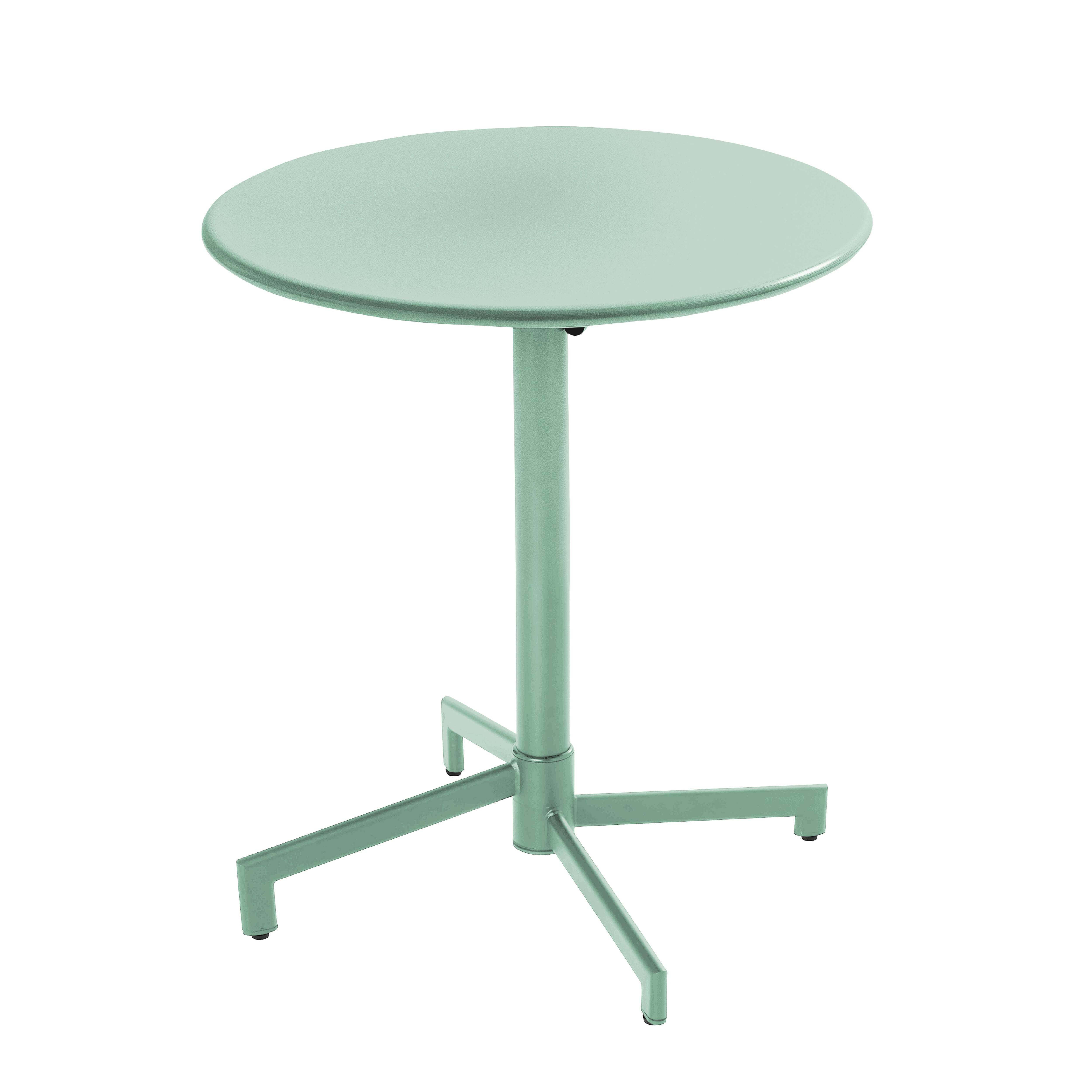 Oviala - Table de jardin ronde bistrot avec plateau rabattable 70 cm vert sauge Palavas - Oviala - Image 1