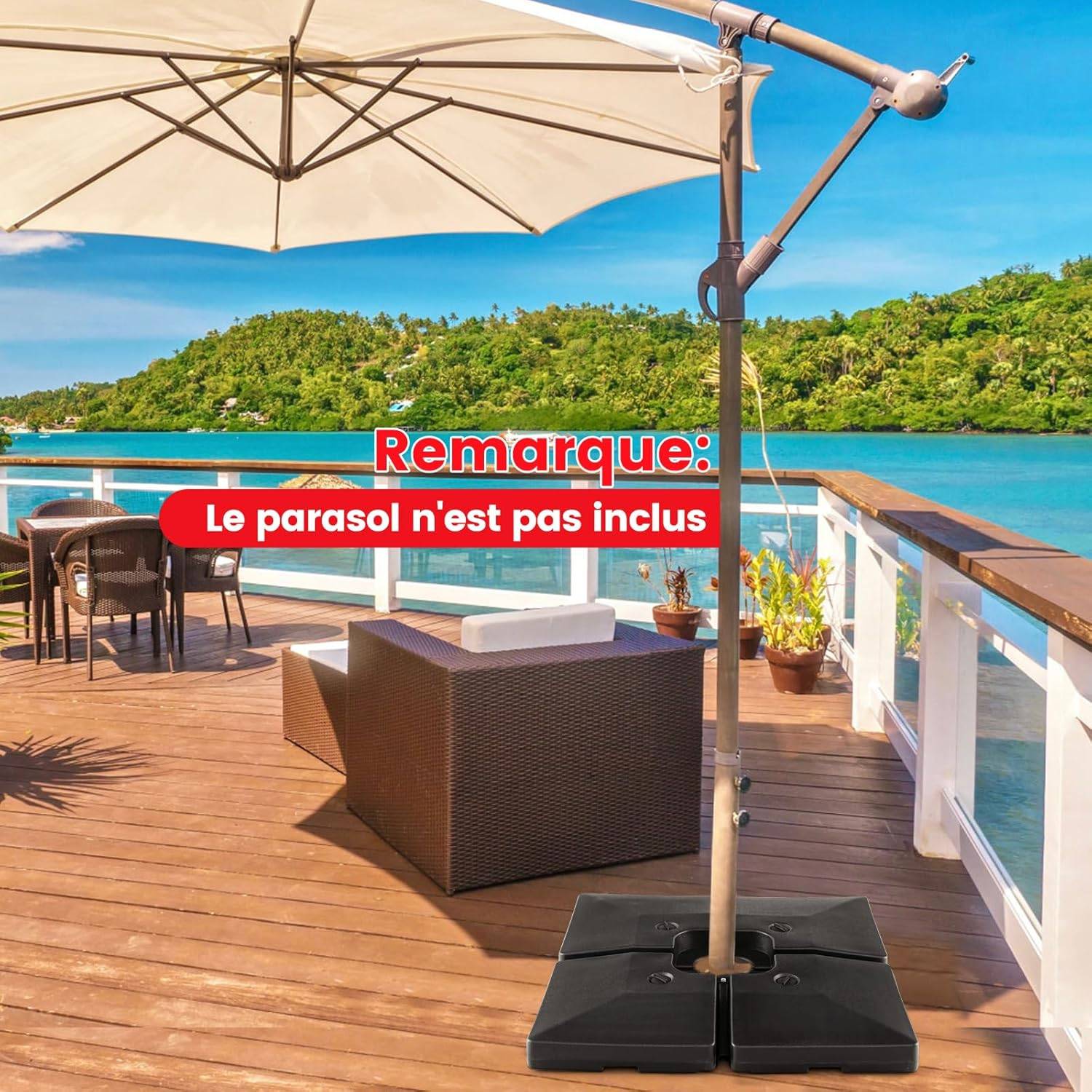 Lot de 4 Dalle Parasol Déporté, 102 x 102 x 12 cm - Image 3