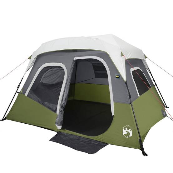 Tente Familiale Instantanée 6 Personnes avec Éclairage LED Imperméable pour Vacances Camping Vert – ComfortXL Outdoor Living - Image 4