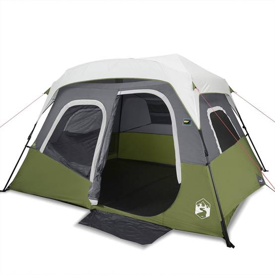 Tente Familiale Instantanée 6 Personnes avec Éclairage LED Imperméable pour Vacances Camping Vert – ComfortXL Outdoor Living - Image 2