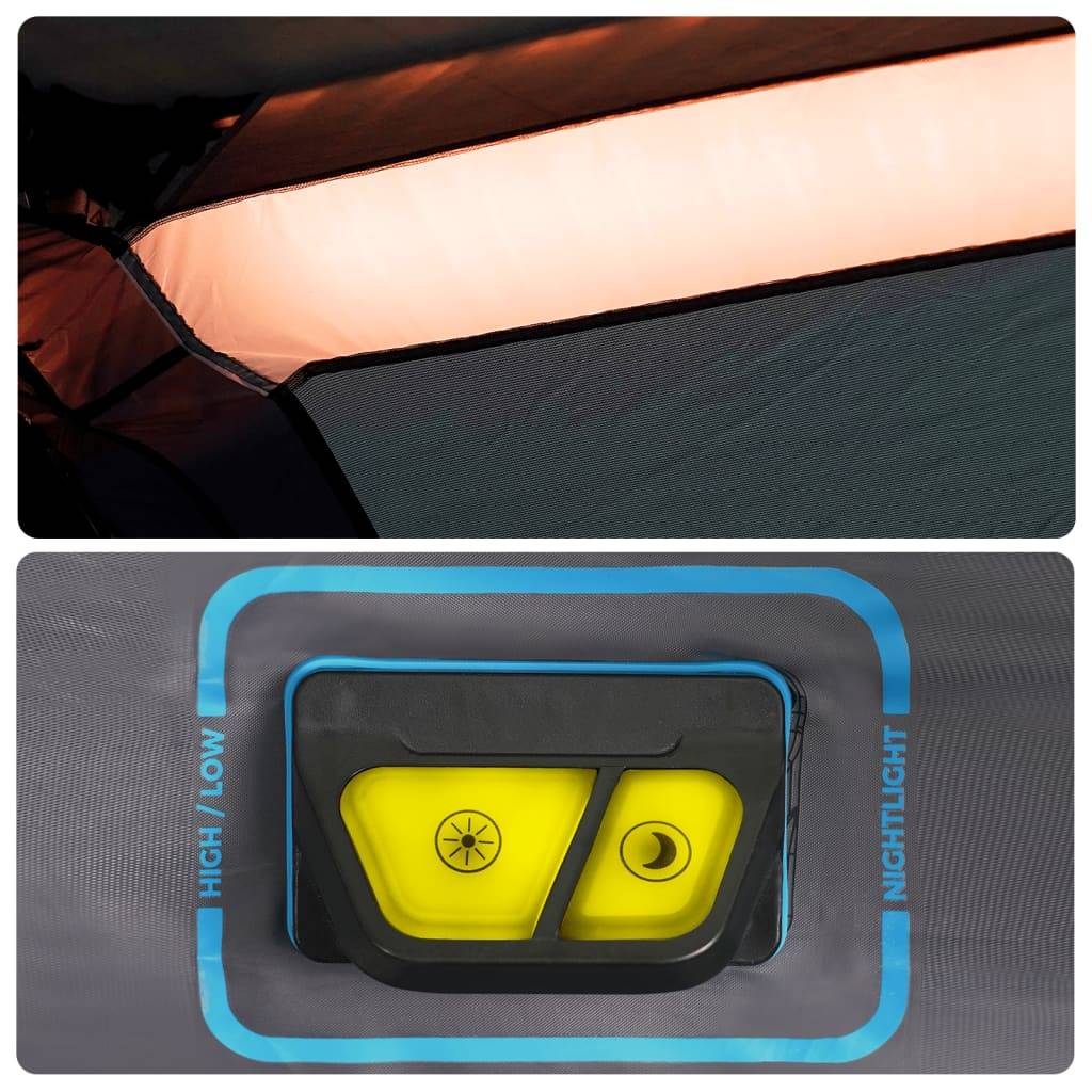 Tente Familiale Instantanée 6 Personnes avec Éclairage LED Imperméable pour Vacances Camping Vert – ComfortXL Outdoor Living - Image 5