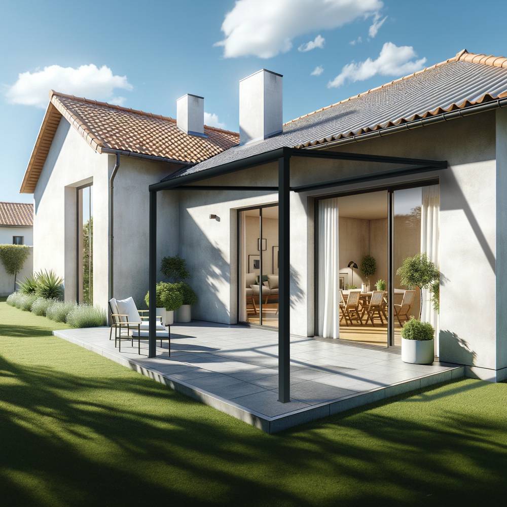 Pergola toile TILA 4,00x4,00m Motorisé à télécommande + manœuvre de secours (Gris Graphite - Gris anthracite) - Alia Productions - Imagen 4