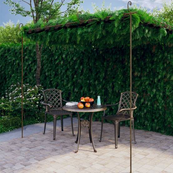 Pergola - Tonnelle de jardin Marron antique 4x3x2,5 m Fer - Image 2