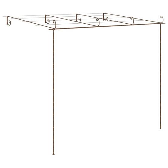 Pergola - Tonnelle de jardin Marron antique 4x3x2,5 m Fer - Image 4