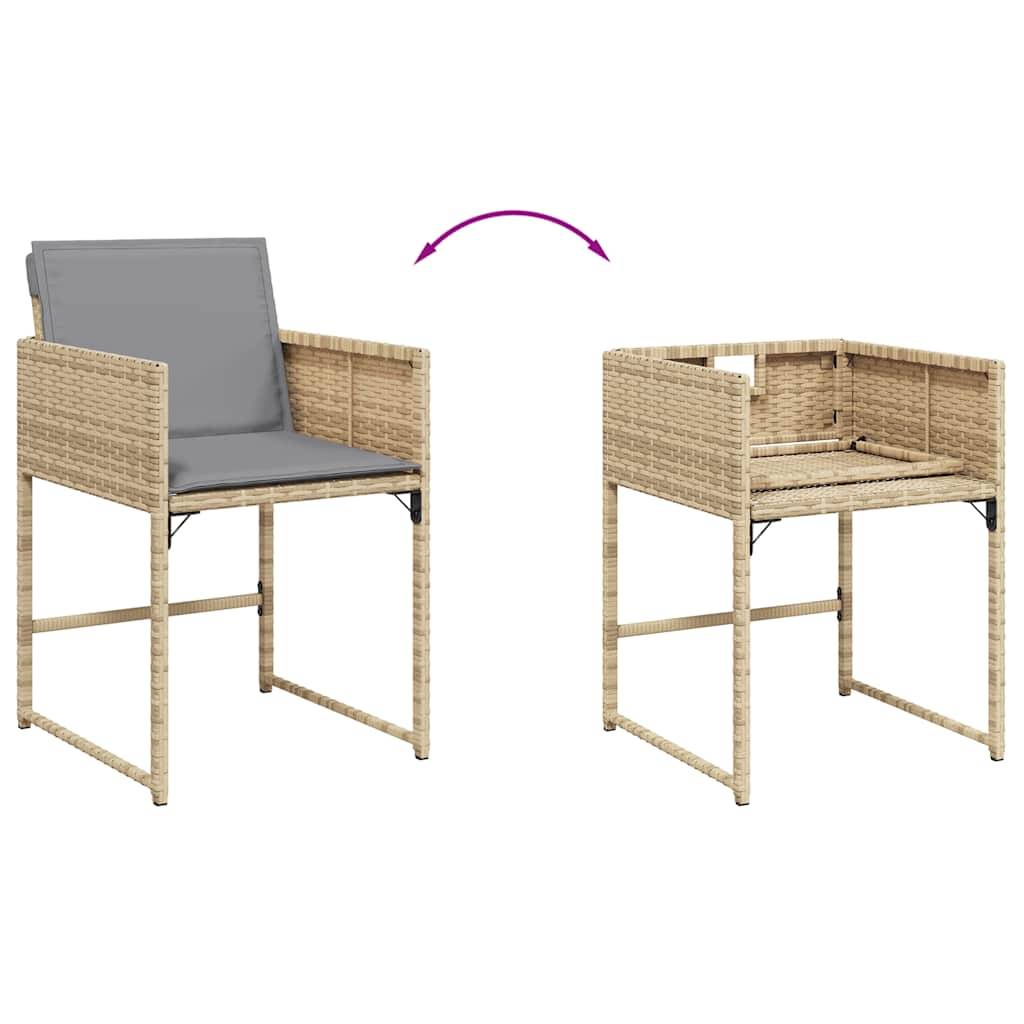 ComfortXL - Salon de Jardin Encastrable 10 Personnes, Résine Tressée, Table Verre, 6 Chaises et 4 Poufs, Coussins Gris Clair – ComfortXL Outdoor Living - Image 10