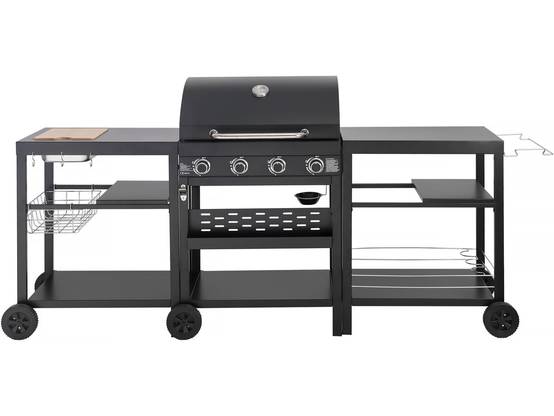 Barbecue à Gaz Cuisine D'extérieur - 12 Kw - 4 Brûleurs - Noir -habitat Et Jardin - Image 1