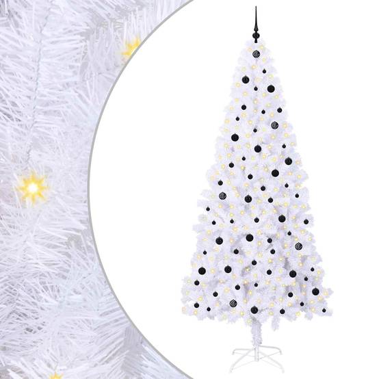 Sapin de Noël | Arbre de Noël artificiel avec 300 LED Blanc 240 cm PVC et Acier Maison Chic - Image 1