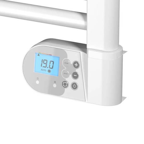 Radiateur sèche-serviettes - FLO BAIN II - fluide - 500W - 50x102,2x12,2 cm - programmable - 2 patères incluses - blanc - Image 2