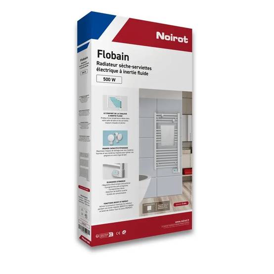 Radiateur sèche-serviettes - FLO BAIN II - fluide - 500W - 50x102,2x12,2 cm - programmable - 2 patères incluses - blanc - Image 4