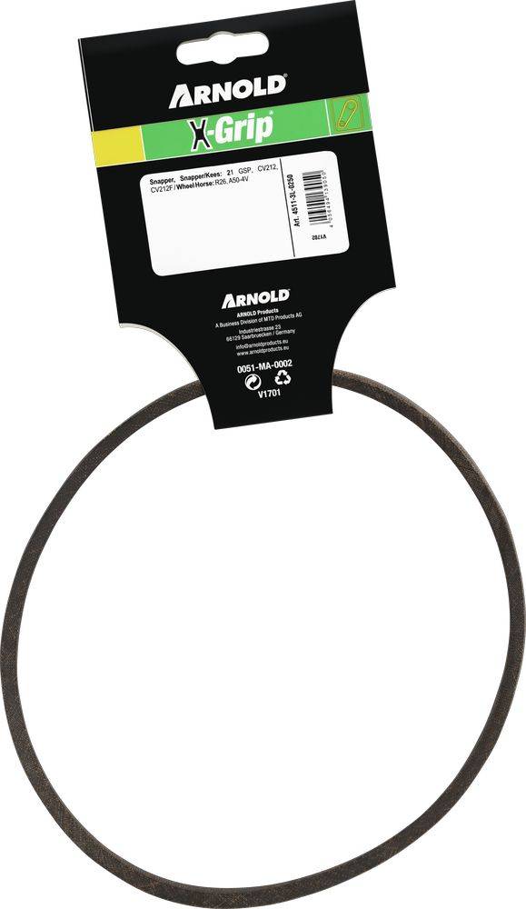 Arnold - Courroie trapézoïdale X-Grip de type 3L-0250 Arnold - Imagen 4